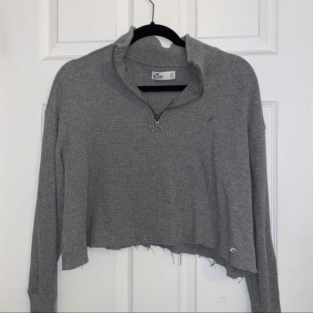 1/4 Zip Crop Sweater